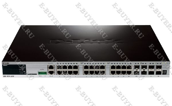 Управляемый коммутатор уровня 3 серии xStack D-link DGS-3620-28PC с 20 портами 10/100/1000BASE-T + 4 комбо-портами 10/100/1000Base-T/SFP + 4 портами SFP+ и поддержкой PoE