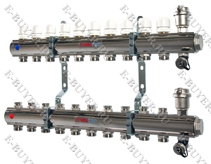 Коллекторная группа в сборе, 1"х10 вых. Евроконус 3/4" VTc.594.EMNX.0610