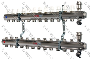 Коллекторная группа в сборе, 1"х12 вых. Евроконус 3/4" VTc.594.EMNX.0612